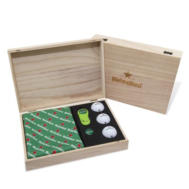 Custom Printed Wooden Flix Lite Golf Presentation Gift Box