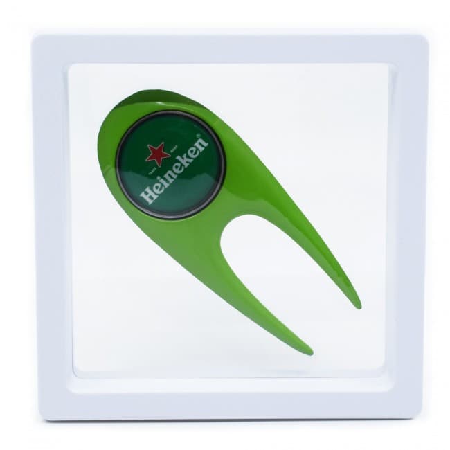 Custom Printed Contemporary Golf Divot Repair Tool Presented In Levit8 Packaging