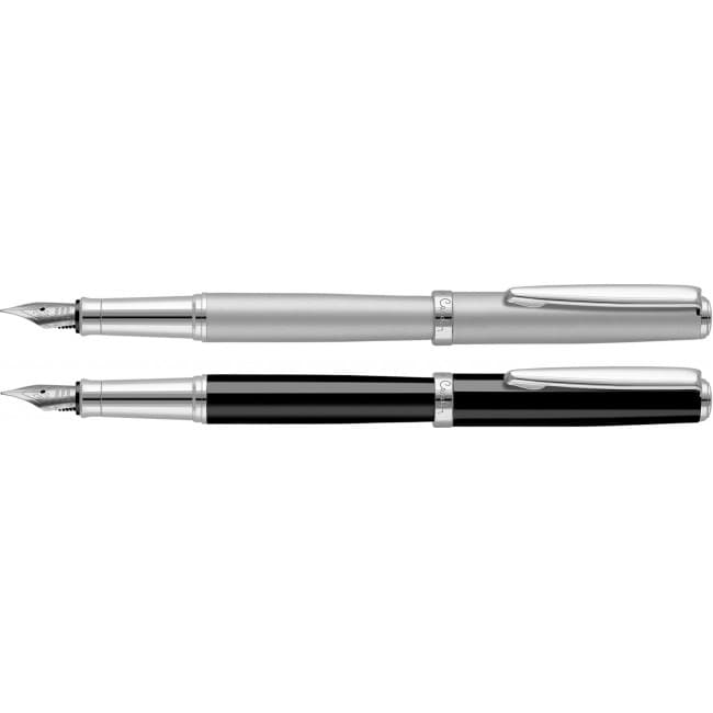 Custom Printed Pierre Cardin Montfort Fountain Pen - Silver (Line Colour Print)