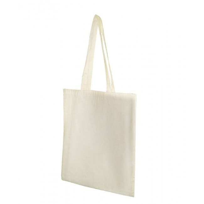 Custom Printed Natural 5oz Long Handled Cotton Shopper