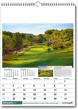 Custom Printed Ultimate Golf Wall Calendar