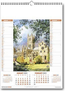 Custom Printed Watercolour Britain Wall Calendar