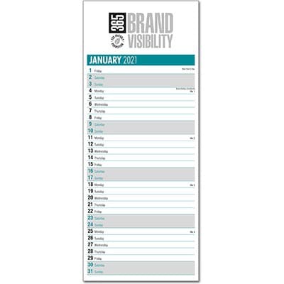 Custom Printed Appointments Slim Line Planner Calendar