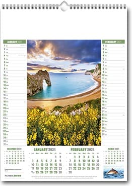 Custom Printed Pictorial Britain Wall Calendar