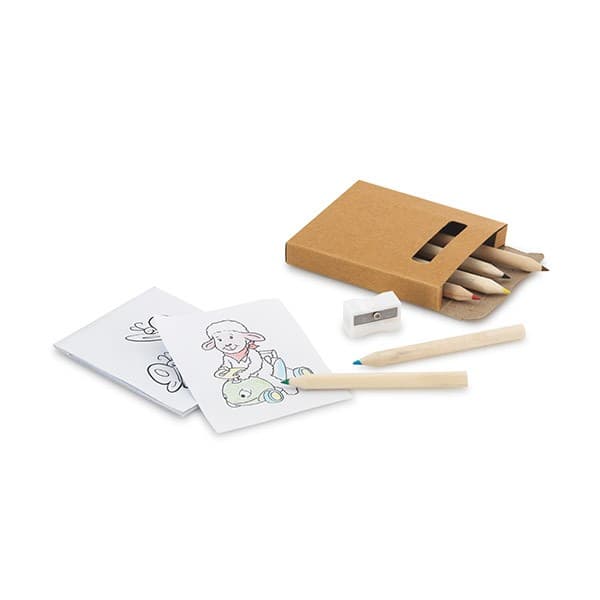 Custom Printed Colouring Set With Colouring Pencils