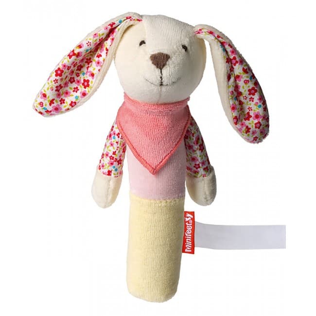 Custom Printed grasp toy rabbit, squeaky