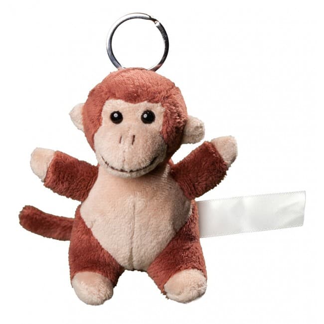 Custom Printed Plush monkey with keychain