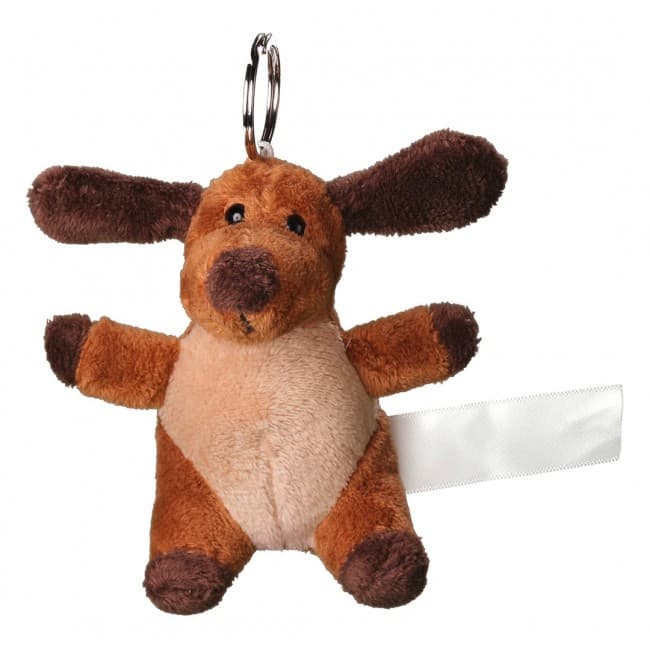 Custom Printed Plush dog with keychain