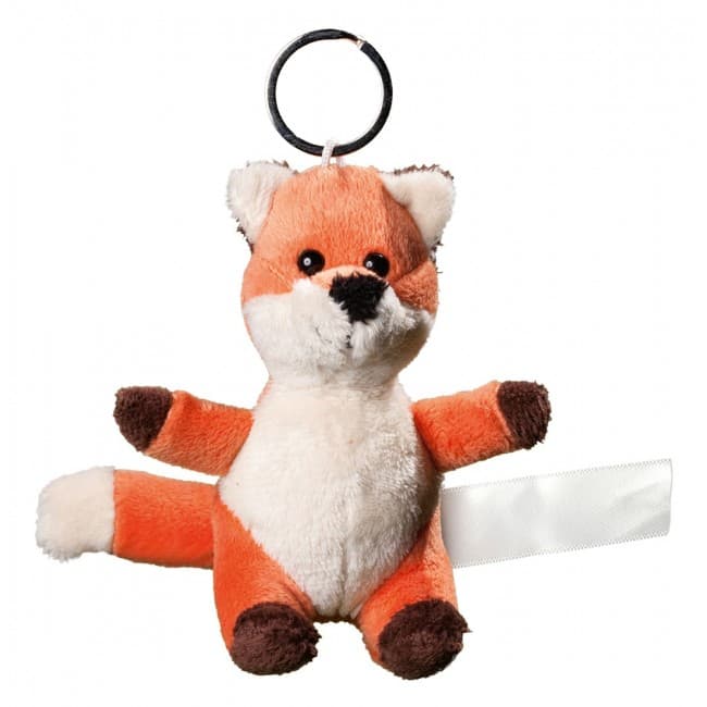 Custom Printed Plush fox with keychain