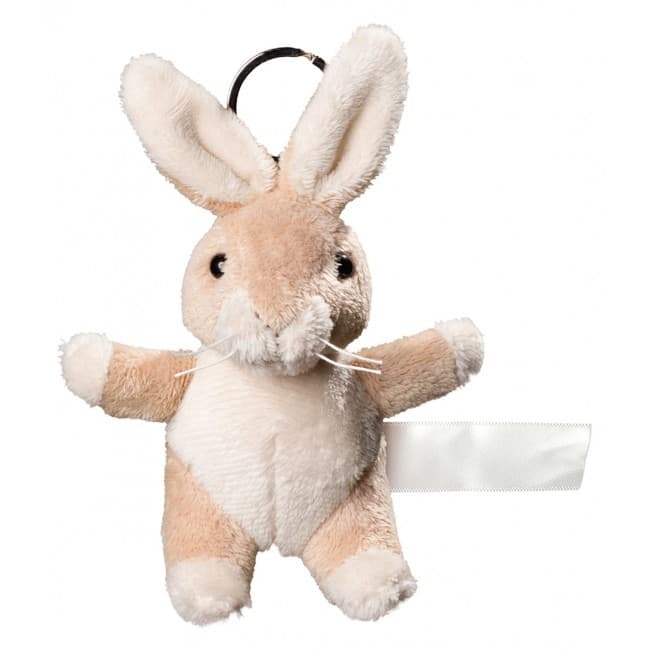 Custom Printed Plush rabbit with keychain