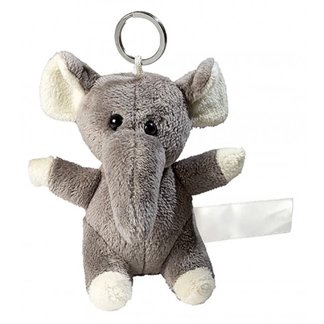 Custom Printed Plush elephant with keychain