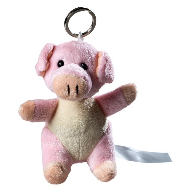 Custom Printed Plush pig with keychain