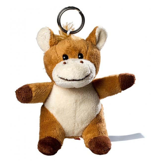 Custom Printed plush horse with keychain