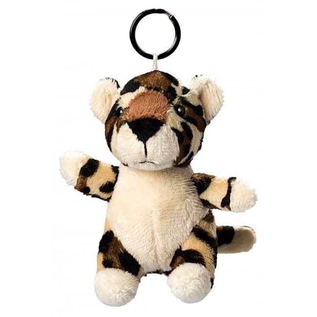 Custom Printed Plush leopard with keychain