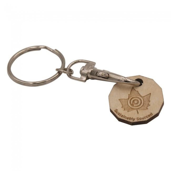 Custom Printed Wooden Trolley Coin Keyring