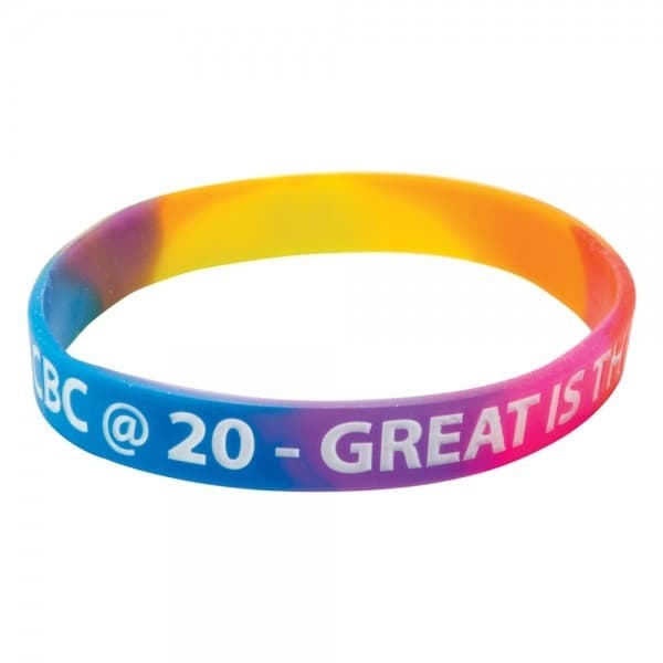 Custom Printed Multicoloured Silicone Wristbands Child Size