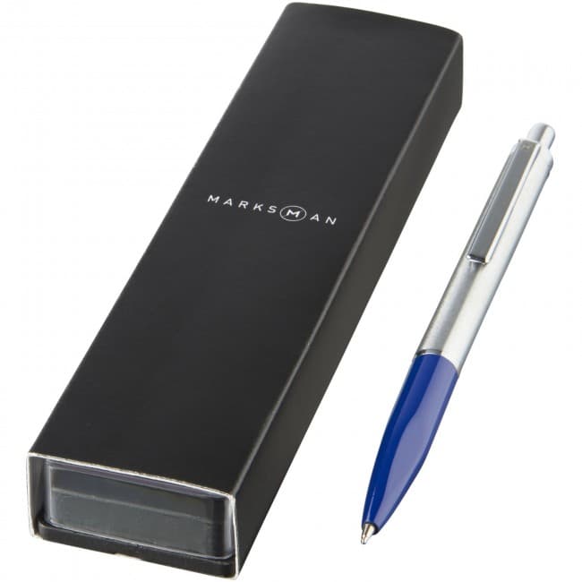 Custom Printed Dot blue ink ballpoint pen with easy grip - Image 1