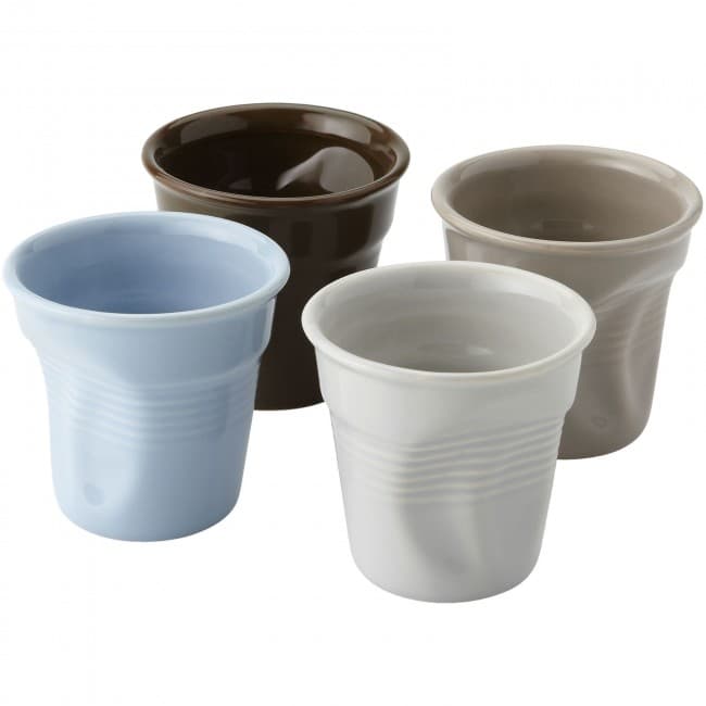 Custom Printed Milano 4-piece ceramic espresso cup set