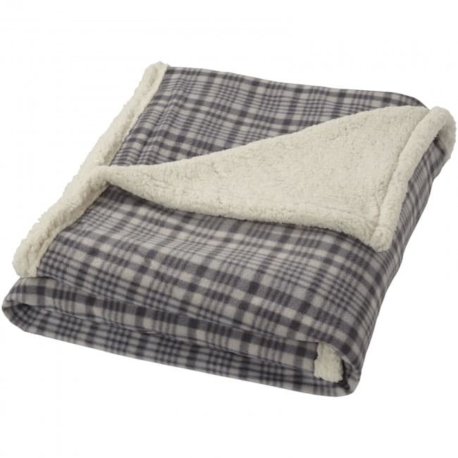 Custom Printed Joan sherpa plaid blanket - Image 2