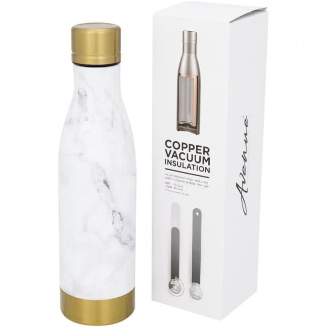 Custom Printed Vasa marble copper vacuum insulated bottle