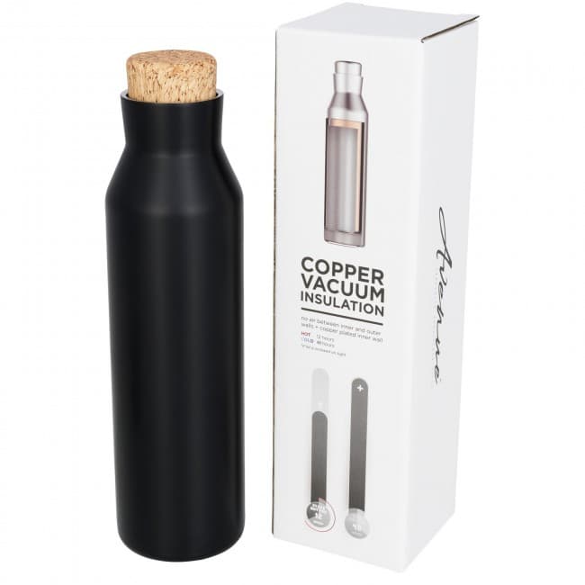 Custom Printed Norse copper vacuum insulated bottle with cork - Image 3