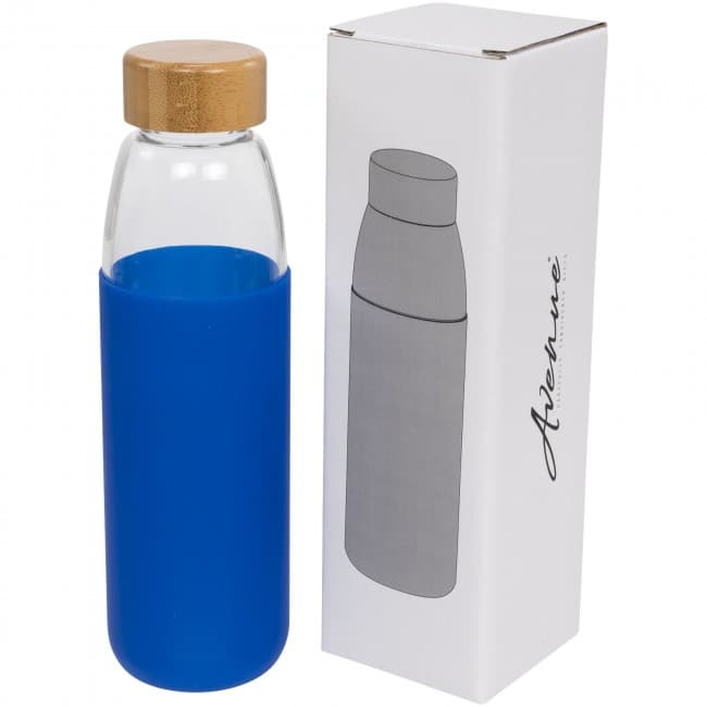 Custom Printed Kai 540 ml glass sport bottle with wood lid - Image 2