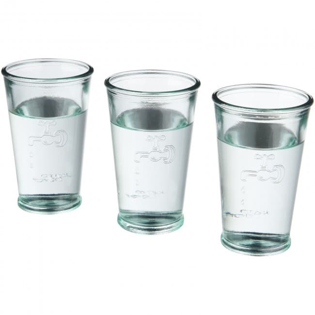 Custom Printed Ford 3-piece water glass set from recycled glass