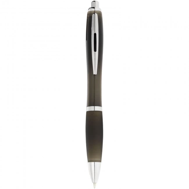 Custom Printed Nash ballpoint pen with coloured barrel and black grip - Image 5