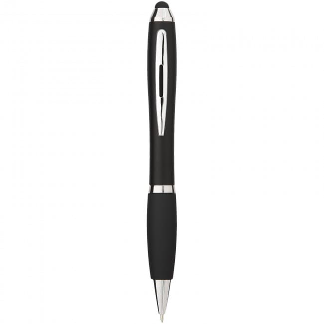 Custom Printed Nash coloured stylus ballpoint pen with black grip - Image 9