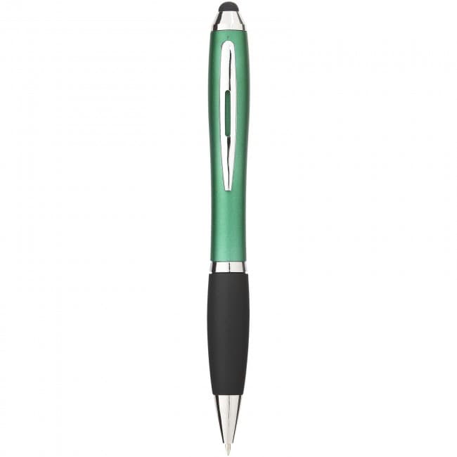 Custom Printed Nash coloured stylus ballpoint pen with black grip - Image 5