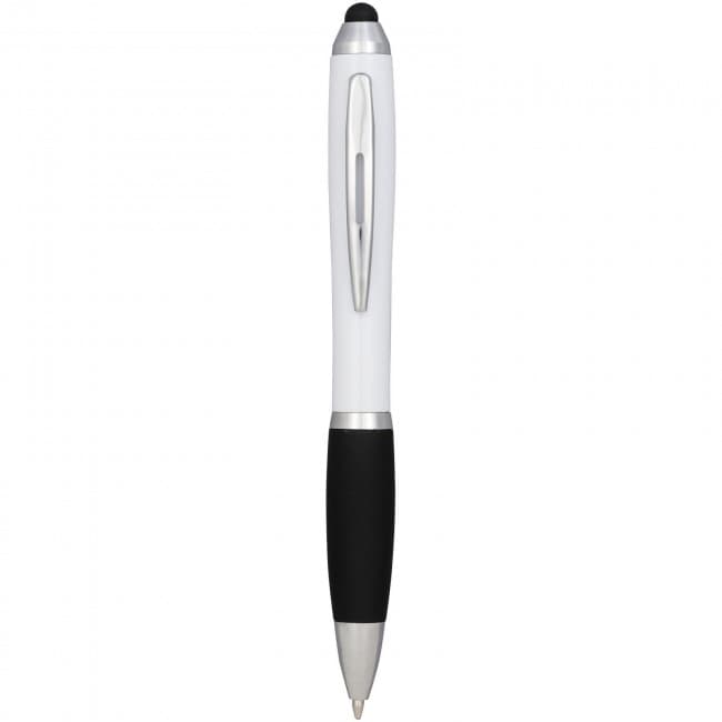 Custom Printed Nash coloured stylus ballpoint pen with black grip - Image 4