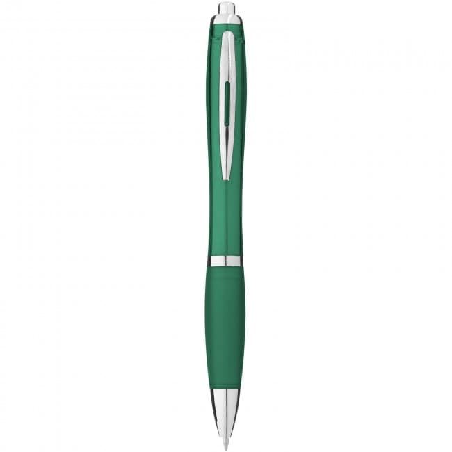 Custom Printed Nash ballpoint pen with coloured barrel and grip - Image 1