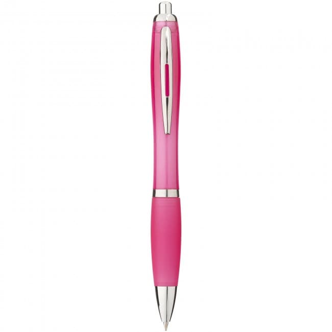 Custom Printed Nash ballpoint pen with coloured barrel and grip - Image 6