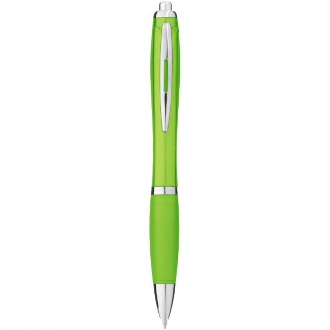 Custom Printed Nash ballpoint pen with coloured barrel and grip - Image 2