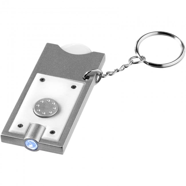 Custom Printed Allegro LED keychain light with coin holder - Image 6