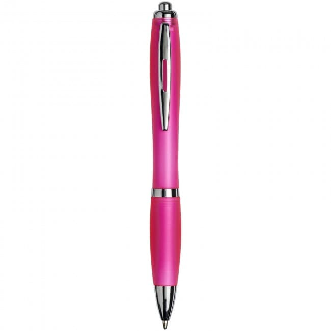 Custom Printed Frosted Curvy ballpoint pen-WH - Image 1