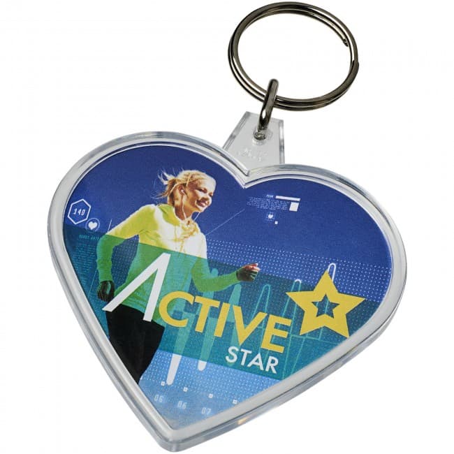 Custom Printed Combo heart-shaped keychain