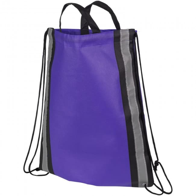 Custom Printed Reflective non-woven drawstring backpack - Image 3