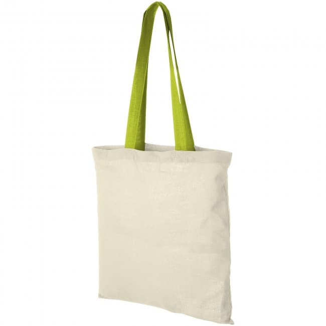 Custom Printed Nevada 100 g/m² cotton tote bag with coloured handles - Image 5