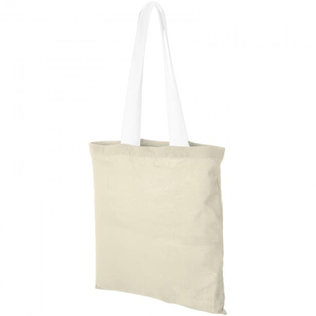 Custom Printed Nevada 100 g/m² cotton tote bag with coloured handles - Image 3