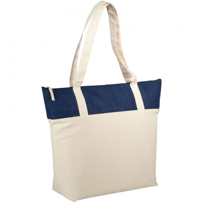 Custom Printed Jones tote bag made from 407 g/m² cotton and jute - Image 1