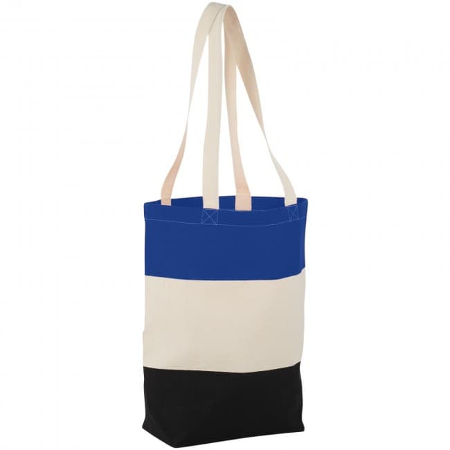 Custom Printed Colour-block 227 g/m² cotton tote bag - Image 1