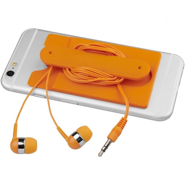 Custom Printed Wired earbuds and silicone phone wallet - Image 2