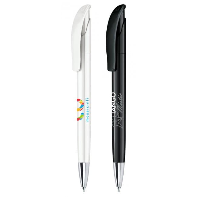 Custom Printed senator Challenger Polished plastic ball pen with metal tip