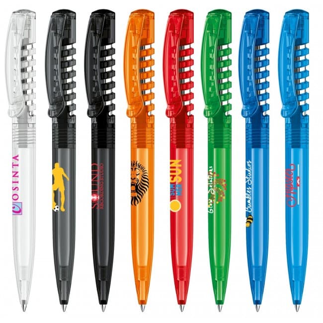 Custom Printed senator New Spring Clear plastic ball pen