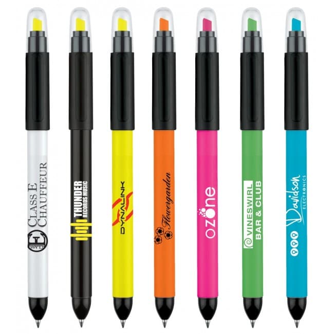 Custom Printed senator Duo Pen Polished plastic multifunction ball pen & highlighter