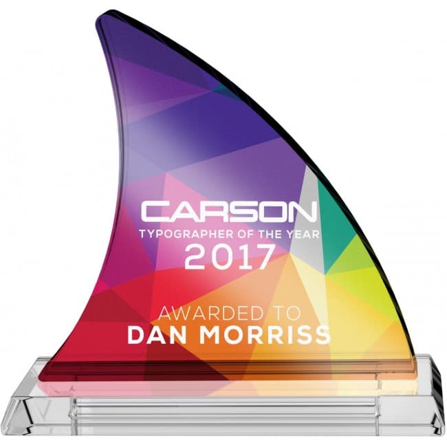 Custom Printed Fin Shaped Acrylic Award