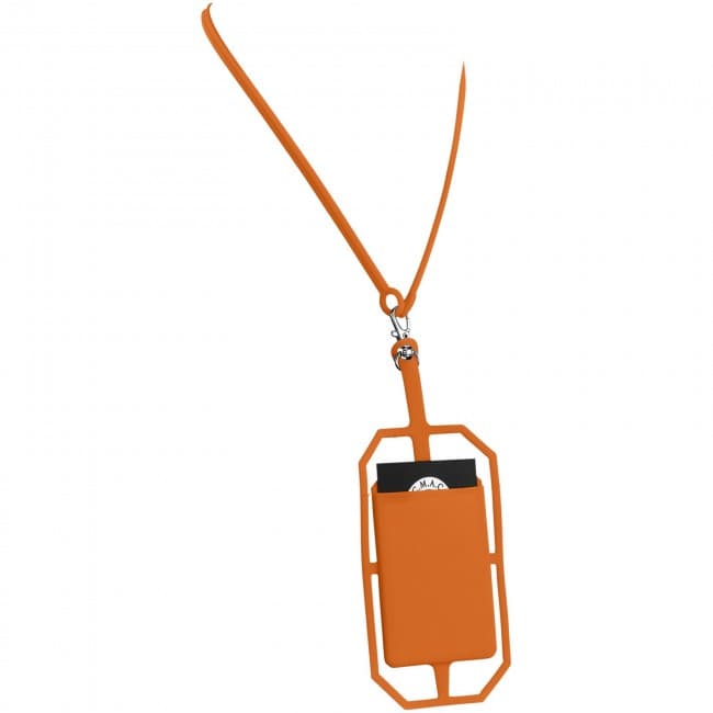 Custom Printed Fort-rock silicone RFID card older with lanyard - Image 1