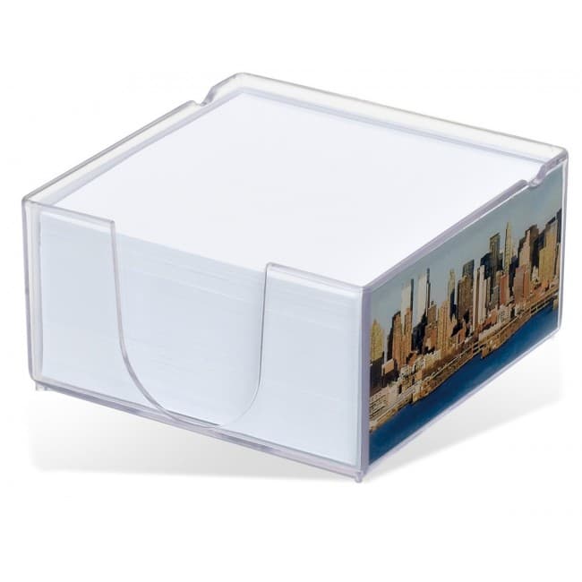 Custom Printed Acrylo Large Memo Block with Paper Refill