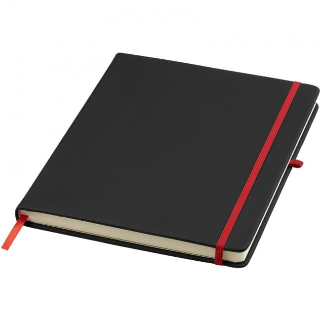 Custom Printed Noir large notebook with lined pages - Image 1